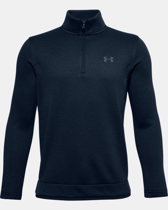 Boys' UA SweaterFleece ½ Zip, Navy, pdpMainDesktop image number 0